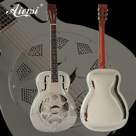 Aiersi Brand Gloss Chrome Plate O Style Bell Brass Single Cone Resonator Guitar National