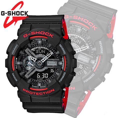 Casio G Shock นาฬิกาข้อมือผู้ชาย สายเรซิ่น รุ่น Ga 110hr 1a Red And