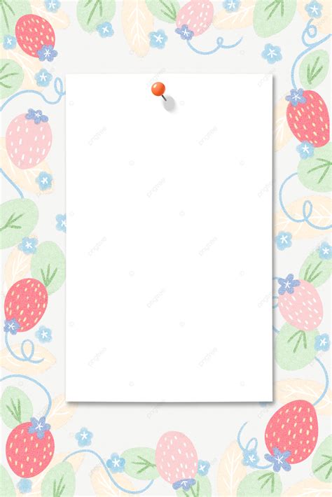 Strawberry Flowers Text Box Border Pink Simple Background Wallpaper ...