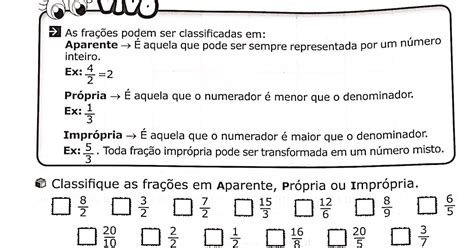 Fração Propria Impropria E Aparente Exercicios Resolvidos