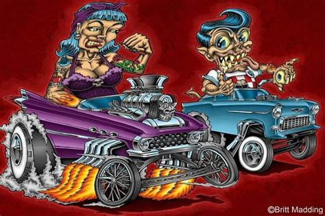 Pin By Roger Houston On Rat Fink Art Cartoon Car Drawing Ed Roth Art Hot Romance