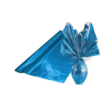 Papel Para Embalar Ovos De P Scoa Poli Metal Liso Azul Claro X Cm