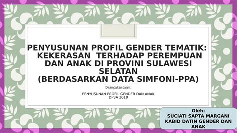 PDF PENYUSUNAN STATISTIK GENDER TEMATIK PROFIL DOKUMEN TIPS