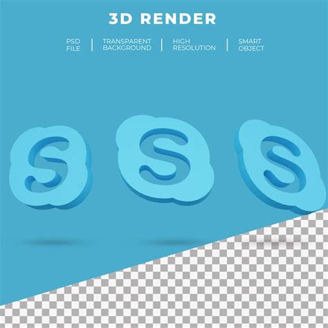 Renderiza O D Do Logotipo Do Skype Isolado Psd Premium