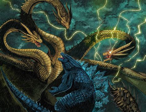 Godzilla Vs King Ghidorah Colored By Christianwillett Godzilla Vs