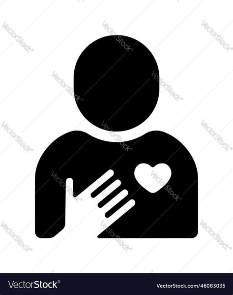 Silhouette Person Icon Sympathy Compassion Care Vector Image