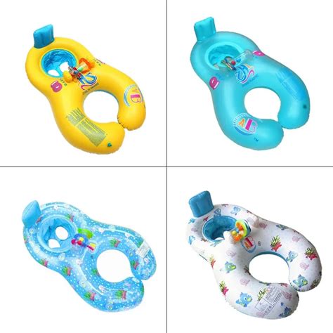 New Safe Soft Inflatable Mother Baby Swim Float Ring Double Person Outdoor Swimming Pool Seats ...