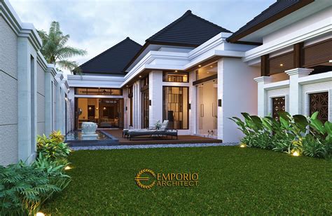 Desain Tampak Detail Belakang 2 Rumah Villa Bali Modern 1 Lantai Bapak