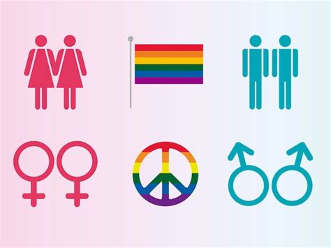 Conjunto De Iconos Lgbt Día Del Orgullo Identidad De Género