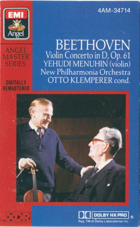 Ludwig Van Beethoven Yehudi Menuhin Otto Klemperer New