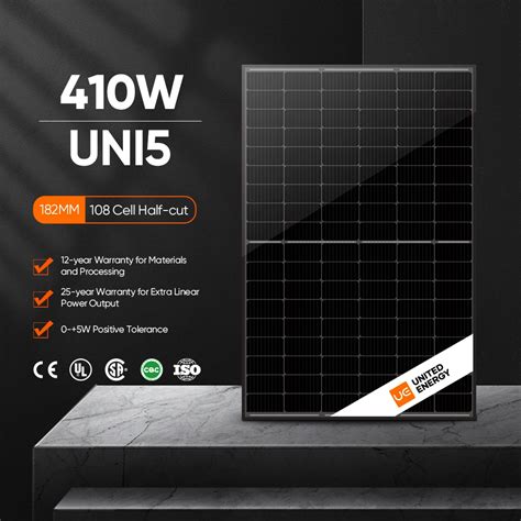 Full Black 420W Solar Panel Half Cell Mono Crystalline PV Module 410W