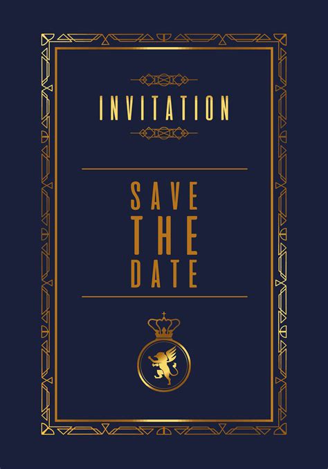 invitation lettering gold frame 6072477 Vector Art at Vecteezy