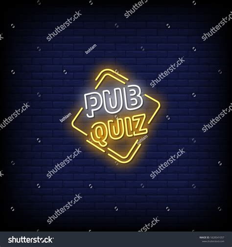 Pub Quiz Neon Signs Style Text Stock Vector Royalty Free 1828541057