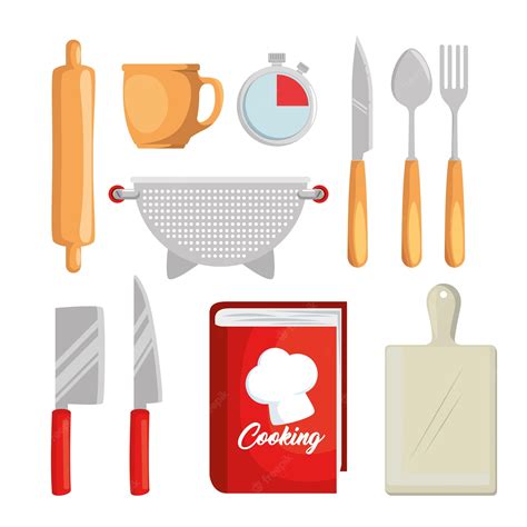 Premium Vector Kitchen Set Utensils Icons Vector Illustration Design