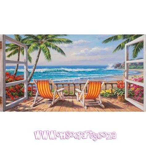 Beach Paradise Diamond Painting Kit 39cm X 79cm Round Drill Ohsocrafty