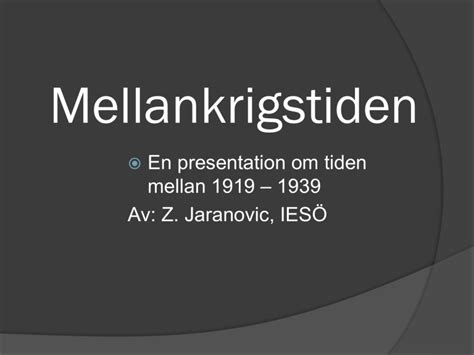 Mellankrigstiden