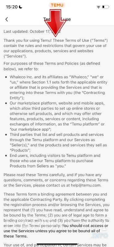 How To Find Terms Of Use In Temu HardReset Info