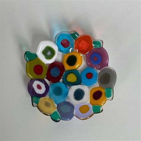 Colorful Handmade Fused Glass Flower Bowl 6 Inches Etsy