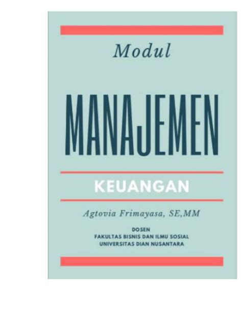 Pdf Modul Manajemen Keuangan