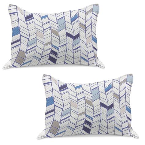 Chevron Knitted Quilt Pillowcover Set Of Tribal Zigzag Lines Pattern