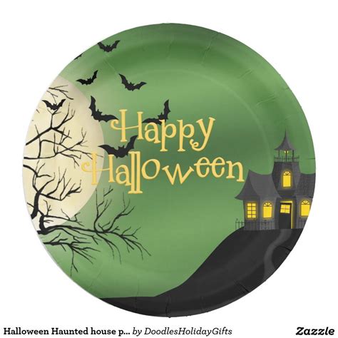 Halloween Haunted house party paper plate | Haunted house party, Paper ...