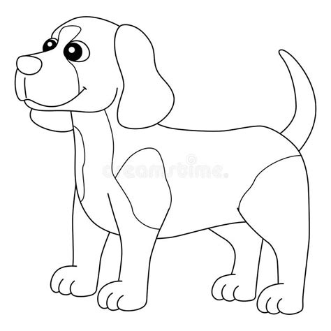 Beagle Perro Niños Línea Lindo Logo De Dibujos Animados Ilustración