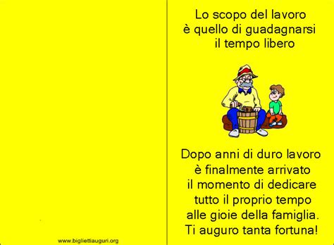 Biglietti Auguri Pensione Simpatici E Divertenti