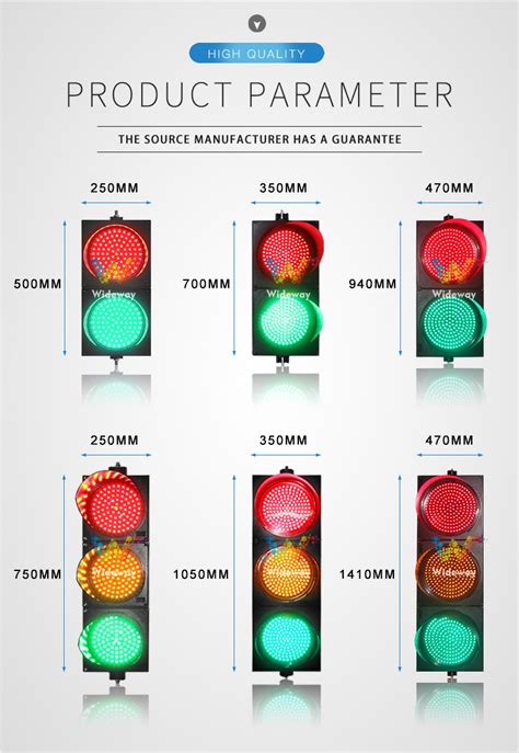 100mm 200mm 300mm 400mm Red Yellow Green 3 Aspect Traffic Signal Light