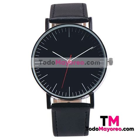 Reloj Negro De Hombre Extensible Piel Sintetica R2359 TodoMayoreo