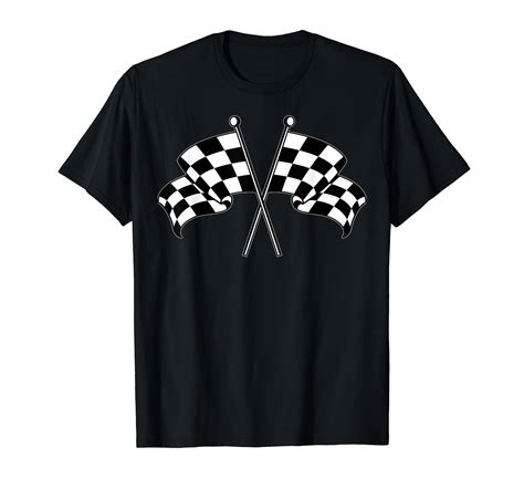 Car Racing Checkered Finish Line Flag Automobile Motor Race T Shirt