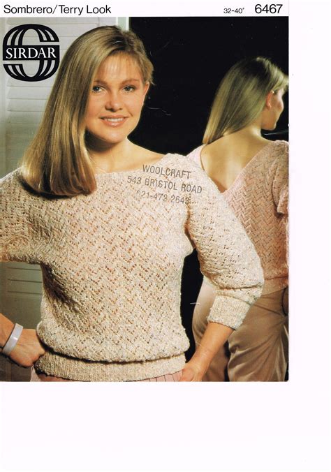 Vintage 1980s 1990s Knitting Pattern As Digital Download Ladies Lacy Open Knit Sweater Jumper