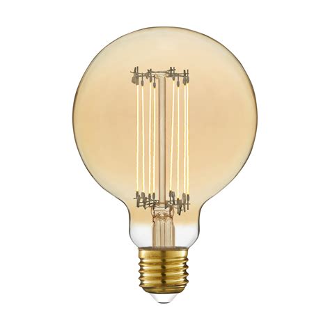 Lampadina Led Filamento E Globo Ambrato Luce Calda W Lm