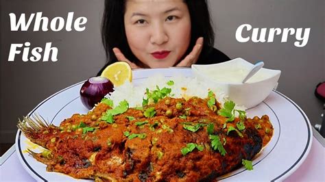 Spicy Whole Fish Curry Eating Mukbangasmr Youtube