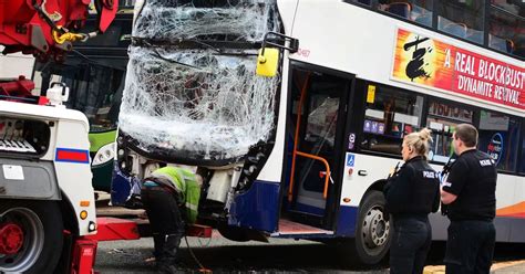 Dramatic pictures show aftermath of city centre bus smash which left 14 people injured ...