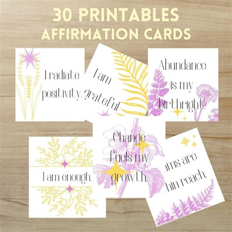 Self Love Affirmation Cards Printable Affirmation Card Deck Etsy