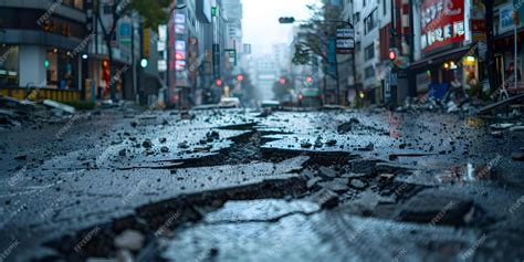 Premium Photo | Capturing the Aftermath of an Earthquake A Cracked Road ...