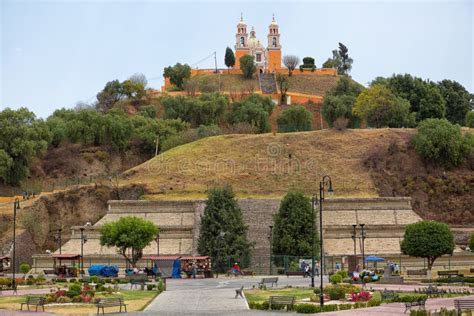 Cholula Church And Pyramid Mexico Stock Image - Image of hill, remedios ...