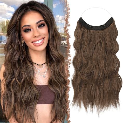 Amazon FESHFEN Invisible Wire Hair Extensions With Transparent