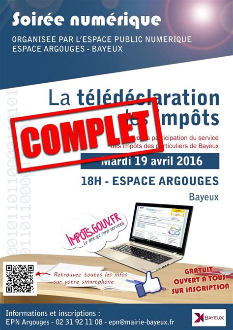 La Soirée Numérique Télédéclaration Des Impôts Affiche Complet