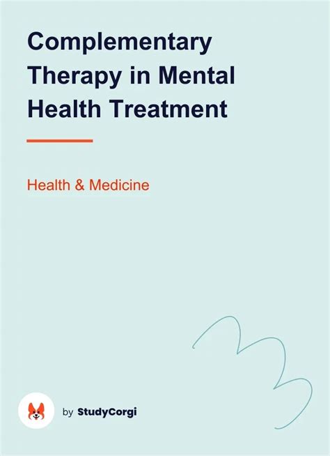 Complementary Therapy In Mental Health Treatment Free Essay Example