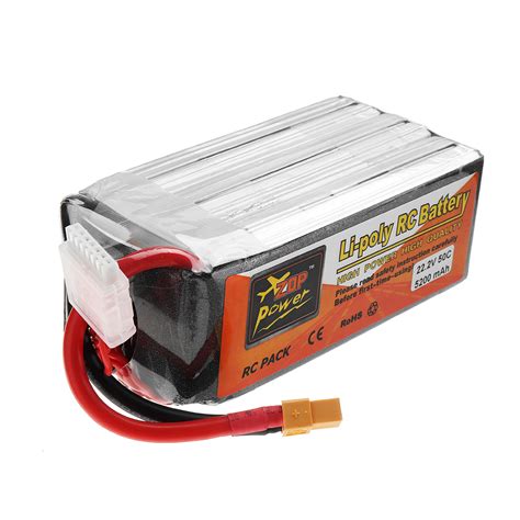 ZOP POWER 22 2V 5200mAh 50C 6S Lipo Battery With XT60 Plug For RC