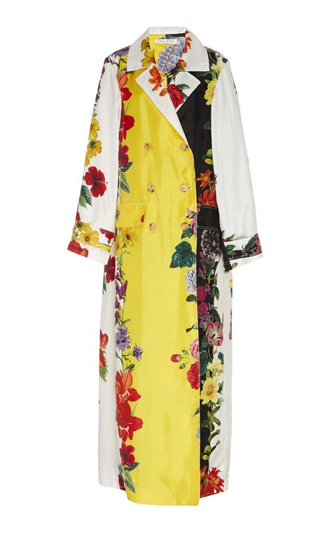 Printed Silk Twill Coat By OSCAR DE LA RENTA For Preorder On Moda