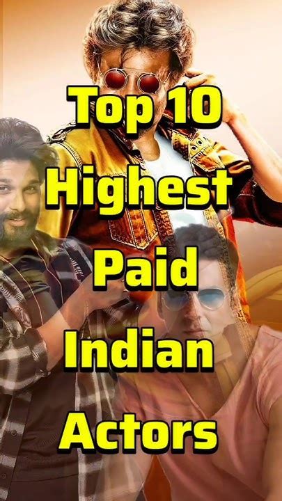 Top 10 Highest Paid Actors In India Highestpaidactors Shorts Youtube