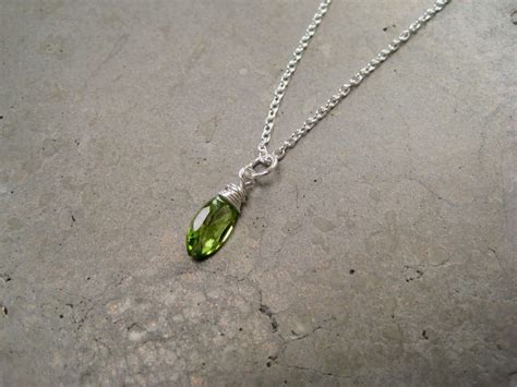 Peridot Necklace August Birthstone Necklace Leo Necklace - Etsy