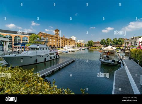 St Katharine Docks Marina Wharf Near Tower Bridge In London With Some