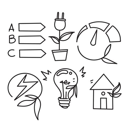 Hand Drawn Doodle Set Of Energy Saving Related Illustration 16386435