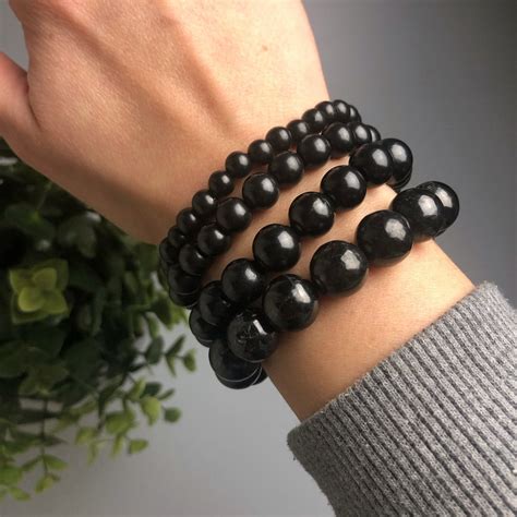 Shungite Bracelet For Men 8 12 Mm Beads Bracelet Bracelet Shungite Beads From Russia For Him