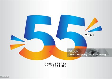 Vektor Logotipe Perayaan Ulang Tahun 55 Tahun Desain Angka 55 Undangan