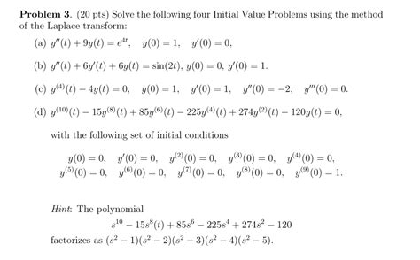 Solved Problem 3 20 Pts Solve The Following Four Initial