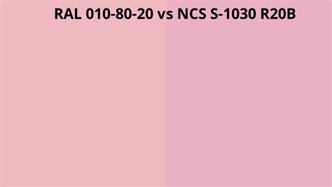 RAL 010 80 20 Vs NCS S 1030 R20B RAL Colour Chart UK